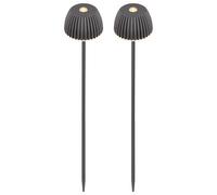 BRILONER - Riffle Nano lámpara de jardín sin cable con pica 2 piezas, touch dimmer, función memoria integrada, ip44, batería reemplazable, lámpara sin cable LED, 6 x 78.5 cm, antracita
