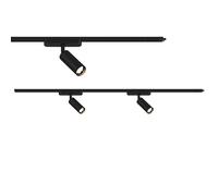 BRILONER - Sistema de carriles Luxtrail set de prolongación, 2x LED spots, extensible, orientable, lámparas, sistema de carriles techo, carril proyector, 1m, negro