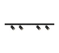 BRILONER - Sistema de rieles, 4x proyectores GU10 orientables, extensible, sistema de iluminación de rieles, riel para proyectores, lámpara de techo, lámpara de techo, proyector, 1,5 m, negro