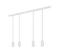 BRILONER - Sistema de rieles completo, 4x LED colgantes regulables, lámparas, sistema de rieles para techo, riel para focos, luminaria colgante, 1,5m, blanco