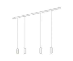 BRILONER - Sistema de rieles completo, 4x LED colgantes regulables, lámparas, sistema de rieles para techo, riel para focos, luminaria colgante, 1,5m, blanco