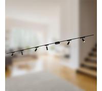 BRILONER - Sistema de rieles Luxtrail juego completo, 6x focos LED, lámparas, orientable, sistema de rieles de luz para techo, riel de focos, foco, 3m, negro
