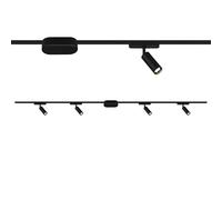 BRILONER - Sistema de rieles Luxtrail starter set, 4x focos LED, extensible, orientable, lámparas, sistema de iluminación de rieles de techo, foco, 2m, negro