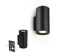 BRILONER Sticklight - Aplique pared sin cable con batería recargable, táctil, regulable, luz blanca cálida, lampara magnetica, dormitorio, 6,1 x 12cm, negro