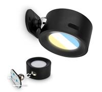 BRILONER Sticklights - Aplique pared sin cable con batería recargable, táctil, regulable, CCT, lampara de pared magnetica, apliques dormitorio, recargable, 9x7,5x4 cm, negro