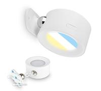 BRILONER Sticklights - Aplique pared sin cable con batería recargable, táctil, regulable, CCT, lampara de pared magnetica, apliques dormitorio, recargable, 9x7,5x4 cm, blanco