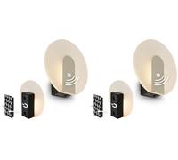 Briloner Sticklights - Aplique pared sin cable con sensor movimiento, batería recargable, lampara magnetica, dormitorio, 15x3,7x14,7 cm, níquel mate (Paquete de 2)