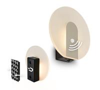 BRILONER Sticklights - Aplique pared sin cable con sensor movimiento, batería recargable, lampara magnetica, dormitorio, 15x3,7x14,7 cm, níquel mate