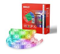 BRILONER - Tira de LED RGB 5M Acortable, Banda de Luz Con Cambio de Color, Control Remoto, Cadena de Luz Para Decoración