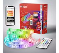 BRILONER - Tira de LED RGBIC 5m, la banda de luz RGBIC mágica se puede acortar, control por app, control remoto, sensor de música, control por voz, banda de LED, tira de LED, tira de LED RGBIC