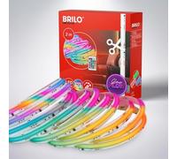 BRILONER - Tira LED COB 3m con mando a distancia, cambio de color dinámico RGB IC, autoadhesiva, alta densidad, tira LED, decoración de juegos, decoración de fiestas, tira de luz LED, blanco