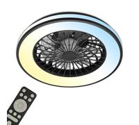 Briloner - Ventilador De Techo Con Luz, CCT, Iluminación 5 Velocidades, Control Remoto, Regulable, Temporizador, Ventilador Techo, Lampara Ventilador Techo, Lampara Techo, 48,5 x 14,5cm., Negro