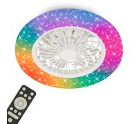 BRILONER - Ventilador De Techo Con Luz, CCT, RGBIC, Iluminación 5 Velocidades, Control Remoto, Regulable, Temporizador, Ventilador Techo, 48,5 x 14,5cm., Blanco