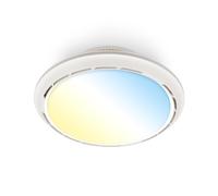 BRILONER - Ventilador de techo con luz LED, mando a distancia, 6 velocidades, CCT y luz regulable, lámpara ventilador techo dormitorio, lamparas de salón, 44 x 17,5 cm, blanco