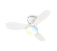 BRILONER - Ventilador de techo con luz LED, mando a distancia, motor DC silencioso con 3 velocidades, CCT y luz regulable, aspas retráctiles, lámpara ventilador techo dormitorio, 60x19 cm, blanco