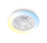 BRILONER - Ventilador de techo con luz LED, mando a distancia, motor DC silencioso con 5 velocidades, CCT y luz regulable, lámpara ventilador techo dormitorio, 38 x 14 cm, blanco