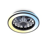 BRILONER - Ventilador de techo con luz LED, mando a distancia, motor DC silencioso con 5 velocidades, CCT y luz regulable, lámpara ventilador techo dormitorio, 38 x 14 cm, negro