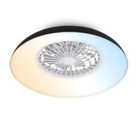 BRILONER - Ventilador de techo con luz LED, mando a distancia, motor DC silencioso con 5 velocidades, CCT y luz regulable, lámpara ventilador techo dormitorio, 60 x 19 cm, negro, blanco