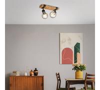 Briloner Wood Basic plafón, 2 luces