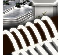 BRIMETI Tira LED 220V Exterior 5M 360° Redonda Neón Flexible Impermeable IP65 Strip Light Luz de la Cuerda Interior,para Dormitorio,Bar,para Fiestas Decoración Party,Sign Publicidad (Blanco)