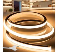 BRIMETI Tira LED 220V Neon 30M Exterior Silicona Impermeable Flexible IP65 120 LED/M Strip Light Luz de la Cuerda Interior,para Dormitorio,Bar,para Fiestas Decoración Party, Sign Publicidad (Amarilla)