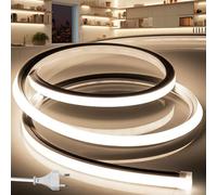 BRIMETI Tira LED 220V Neon 3M Exterior Silicona Impermeable Flexible IP65 120 LED/M Strip Light Luz de la Cuerda Interior,para Dormitorio,Bar,para Fiestas Decoración Party (Blanco Natural)