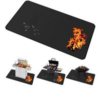 Brinman Tapete grande para debajo de la parrilla, tapete ignífugo de 40 x 65 pulgadas, tapete protector para terraza y patio para parrilla de gas, parrilla de carbón, parrilla plana de brasa, ceniza