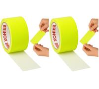 Brinox B61110A - Cinta americana (50 mm x 10 m) color amarillo fluorescente (Paquete de 2)