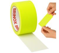 Brinox Cinta Americana Adhesiva Extrafuerte, Cinta Americana Reforzada 50 mm x 10 m para Reparación, Empalme, Sellado y Embalaje Color Amarillo Fluorescente
