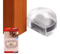 Brinox Tope de Puerta para Suelo Plano, 1 Unidad, Tope Adhesivo Transparente Fabricado en España con Espuma Silenciosa, Tope Metacrilato para Protección de Pared y Rodapiés