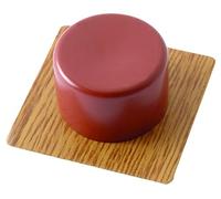 Brinox Tope Puerta Adhesivo Parquet Marrón | Pack de 2 Unidades | Goma Amortiguadora y Base Acero Inoxidable 45x45x21 mm
