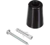 Brinox Tope Puerta Grande con Tornillo, Negro, 5x3.7x3.7 cm (Paquete de 5)