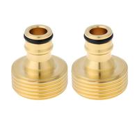 Briny River 2 adaptadores de grifo conector rápido con rosca macho de 1 pulgada para manguera de jardín compatible con sistema de enchufe Gardena
