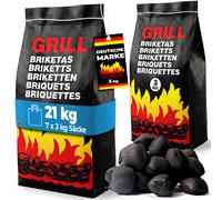 Briquetas carbón vegetal 7 bolsas de 3kg barbacoa parrilla