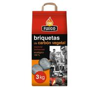 Flower - Briquetas de Carbón Vegetal 3 kg | Combustión Larga y Uniforme | Fácil de Encender | Ideal para Barbacoas, Parrillas y Asadores | Calor Constante y Sin Chispas
