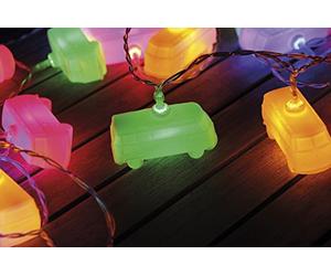BRISA VW Collection - Cadena de luces de batería en 3D para jardín y fiestas Volkswagen (Logo de VW/Blanco)