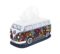 BRISA VW Collection - Dispensador de servilletas cosméticas de Neopreno Volkswagen para pañuelos de Papel en el diseño del T1 Camper Bus (Flower).