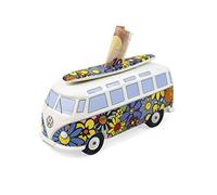 BRISA VW Collection - Hucha de Cerdito T1 Camper Bus Samba y Tabla de Surf (Flower Power/Variado)