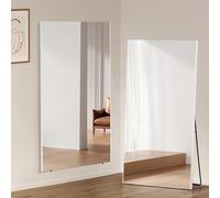 brisafe Espejo de cuerpo completo inastillable, 110 x 190 cm, hecho de nanomaterial, espejo de pared ultraligero de gran tamaño y espejo de suelo para el hogar, gimnasio, estudio o vestidor, color