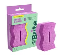 Brite de Scotch-Brite Estropajo Doble Cara para Vajilla y Cocina - 1 Ud | Sin Rayar, Zona Firme y Suave, Ranura Utensilios, Aclarado Fácil, Secado Rápido, Apto Lavavajillas, Agarre Cómodo - Rosa