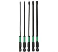 Broca de destornillador hexagonal, negro fosfatado endurecido a prueba de óxido H1/4 × 150L, herramienta extendida de una sola pieza para trabajo de conductor eléctrico resistente (H 2.5)