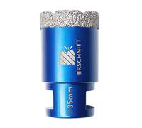 Broca de diamante de 35 mm, BRSCHNITT 1 pieza M14 Sierra perforadora de diamante soldada al vacío para baldosas, gres porcelánico, cerámica, mármol, granito, perforación