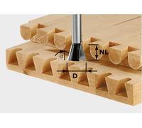 Broca de fresado y ranurado Festool, vástago de 8 mm, acero rápido, S8, D16/13,5/15° | 490993