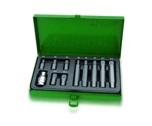 Broca destornillador TORX TOPTUL 1/2 pulgadas 11uds. adaptador kurz + largo 12Kant