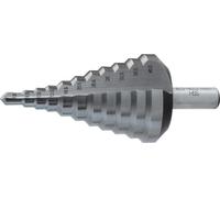 Broca escalonada de acero rápido (HSS) SW-Stahl, modelo 82418L, con rangos de taladrado de 6,5 a 40,5 mm, fabricada en acero rápido (HSS)