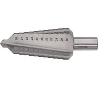 Broca escalonada, diámetro 20-30 mm, acero rápido (HSS), afilada y con ranuras, 2 escalones, marca TECWERK