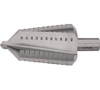 Broca escalonada, diámetro de 30-40 mm, acero rápido (HSS), afilada y con ranuras, 2 pasos, marca TECWERK