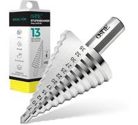 Broca escalonada HSS de 5-35 mm de diámetro, broca cónica de 13 niveles con vástago de 10 mm, broca peladora para metal, acero inoxidable, acero, latón, metal blando, madera, plásticos
