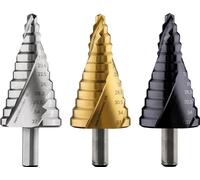 Broca escalonada HSS, para conexiones de cables, de 6 a 37 mm, con un diámetro de 10 mm, longitud de 93 mm, con 12 escalones