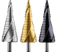 Broca escalonada HSS, para conexiones de cables, M10-M40, 10 mm, 125,5 mm, 16 escalones
